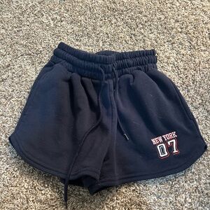 Charlotte Russe Navy Sweat Shorts with Embroidery
